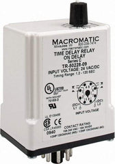 Macromatic - 8 Pin, Multiple Range DPDT Time Delay Relay - 10 Contact Amp, 24 VAC/VDC, Knob - Benchmark Tooling