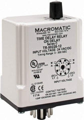 Macromatic - 8 Pin, Multiple Range DPDT Time Delay Relay - 10 Contact Amp, 24 VAC/VDC, Knob - Benchmark Tooling