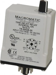 Macromatic - 8 Pin, Multiple Range DPDT Time Delay Relay - 10 Contact Amp, 24 VAC/VDC, Knob - Benchmark Tooling