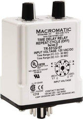 Macromatic - 8 Pin, Multiple Range DPDT Time Delay Relay - 10 Contact Amp, 120 VAC/VDC, Knob - Benchmark Tooling