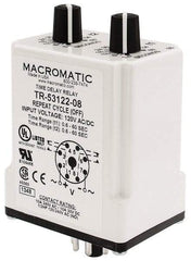 Macromatic - 8 Pin, Multiple Range DPDT Time Delay Relay - 10 Contact Amp, 120 VAC/VDC, Knob - Benchmark Tooling