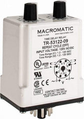 Macromatic - 8 Pin, Multiple Range DPDT Time Delay Relay - 10 Contact Amp, 120 VAC/VDC, Knob - Benchmark Tooling