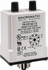 Macromatic - 8 Pin, Multiple Range DPDT Time Delay Relay - 10 Contact Amp, 120 VAC/VDC, Knob - Benchmark Tooling