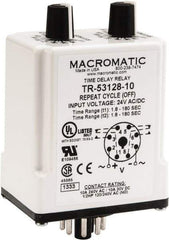 Macromatic - 8 Pin, Multiple Range DPDT Time Delay Relay - 10 Contact Amp, 24 VAC/VDC, Knob - Benchmark Tooling