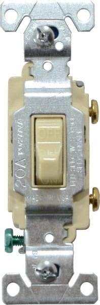 Cooper Wiring Devices - 1 Pole, 120 to 277 VAC, 20 Amp, Commercial Grade, Toggle, Wall and Dimmer Light Switch - 1.3 Inch Wide x 4.2 Inch High, Fluorescent - Benchmark Tooling