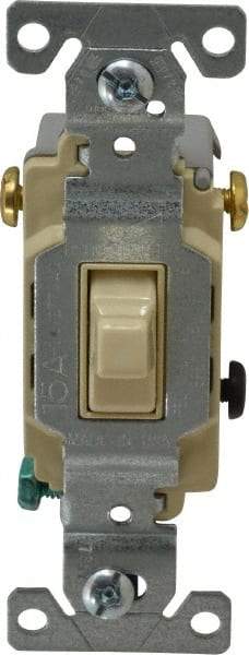 Cooper Wiring Devices - 3 Pole, 120 to 277 VAC, 15 Amp, Commercial Grade, Toggle, Wall and Dimmer Light Switch - 1.3 Inch Wide x 4.2 Inch High, Fluorescent - Benchmark Tooling