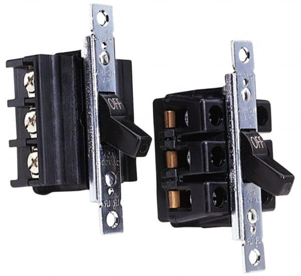 Cooper Wiring Devices - 2 Poles, 60 Amp, DPST, NEMA, Open Toggle Manual Motor Starter - 44.2mm Wide x 42.16mm Deep x 95.25mm High, 15 hp, CSA C22.2 No. 14, NEMA 1 & UL 508 - Benchmark Tooling