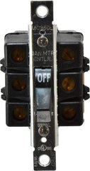 Cooper Wiring Devices - 3 Poles, 60 Amp, 3PST, NEMA, Open Toggle Manual Motor Starter - 44.2mm Wide x 42.16mm Deep x 95.25mm High, 30 hp, CSA C22.2 No. 14, NEMA 1 & UL 508 - Benchmark Tooling