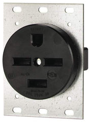 Cooper Wiring Devices - 250 VAC, 30 Amp, 15-30R NEMA Configuration, Black, Industrial Grade, Self Grounding Single Receptacle - 1 Phase, 3 Poles, 4 Wire, Flush Mount - Benchmark Tooling