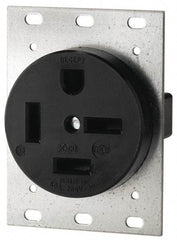 Cooper Wiring Devices - 250 VAC, 50 Amp, 15-50R NEMA Configuration, Black, Industrial Grade, Self Grounding Single Receptacle - 1 Phase, 3 Poles, 4 Wire, Flush Mount - Benchmark Tooling