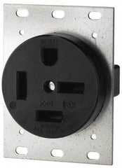 Cooper Wiring Devices - 250 VAC, 60 Amp, 15-60R NEMA Configuration, Black, Industrial Grade, Self Grounding Single Receptacle - 1 Phase, 3 Poles, 4 Wire, Flush Mount - Benchmark Tooling