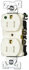 Cooper Wiring Devices - 125 VAC, 15 Amp, 5-15R NEMA Configuration, Brown, Hospital Grade, Self Grounding Duplex Receptacle - 1 Phase, 2 Poles, 3 Wire, Flush Mount, Tamper Resistant - Benchmark Tooling