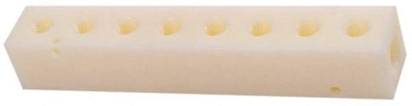 Made in USA - 1/4" Inlet, 1/8" Outlet Manifold - 6-1/4" Long x 1" Wide x 1" High, 0.17" Mount Hole, 2 Inlet Ports, 8 Outlet Ports - Benchmark Tooling