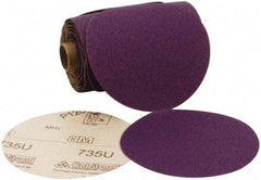 3M - 5" Diam, 180 Grit Ceramic Adhesive PSA Disc - Very Fine Grade, Purple, C Weighted Backing, Flexible, 12,000 Max RPM, Use with Random Orbital Sanders - Benchmark Tooling