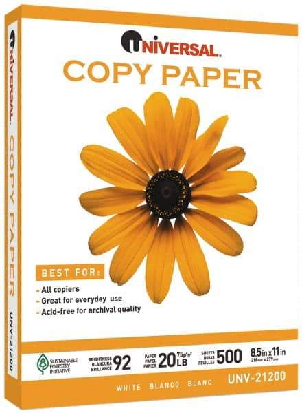 UNIVERSAL - 8-1/2" x 11" White Copy Paper - Use with Laser Printers, Copiers, Plain Paper Fax Machines - Benchmark Tooling