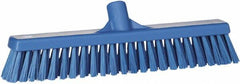 Vikan - 16" Fine Particle Synthetic Push Broom - 2" Bristle Length, Plastic Block, European Threaded Handle Connection - Benchmark Tooling