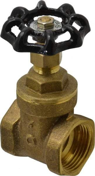 Legend Valve - 1" Pipe, Class 200, FNPT x FNPT Brass Solid Wedge Gate Valve - 200 WOG, 1 WSP, Bolted Bonnet, For Use with Potable Water Applications - Benchmark Tooling