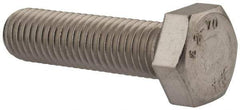 Value Collection - M12x1.75mm Metric Coarse, 45mm Length Under Head Hex Head Cap Screw - Fully Threaded, Grade 18-8 & Austenitic A2 Stainless Steel, Uncoated, 19mm Hex - Benchmark Tooling