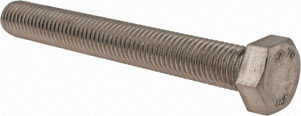Value Collection - M18x2.50mm Metric Coarse, 140mm Length Under Head Hex Head Cap Screw - Fully Threaded, Grade 18-8 & Austenitic A2 Stainless Steel, Uncoated, 27mm Hex - Benchmark Tooling