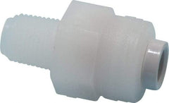 Parker - 1/4" Outside Diam, 1/8 NPTF, Kynar Push-to-Connect Tube Male Connector - 300 Max psi, Tan - Benchmark Tooling