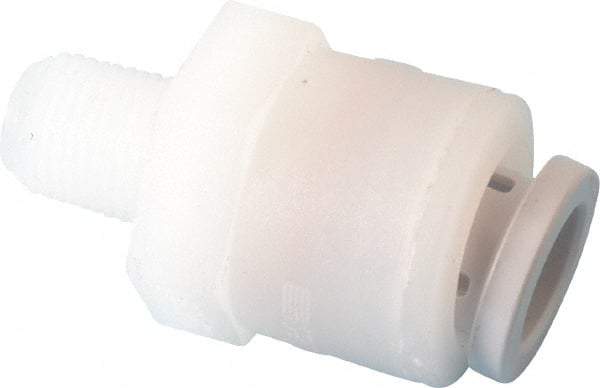 Parker - 3/8" Outside Diam, 1/8 NPTF, Kynar Push-to-Connect Tube Male Connector - 300 Max psi, Tan - Benchmark Tooling