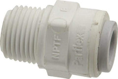 Parker - 3/8" Outside Diam, 3/8 NPTF, Polypropylene Push-to-Connect Tube Male Connector - 150 Max psi, Tan - Benchmark Tooling