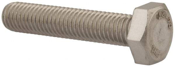 Value Collection - M10x1.50mm Metric Coarse, 50mm Length Under Head Hex Head Cap Screw - Fully Threaded, Grade 316 & Austenitic A4 Stainless Steel, Uncoated, 17mm Hex - Benchmark Tooling