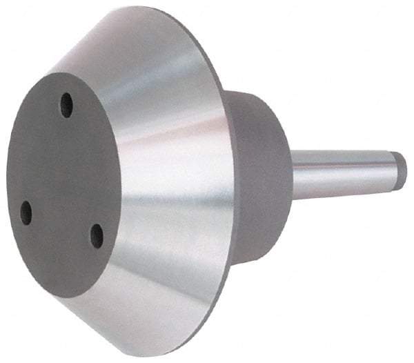 Bison - M6x1.0" Thread, 3MT Taper, Steel Lathe Pipe Head Point Shank - 6.95" OAL, 4,000 Max RPM, Compatible with Live Centers - Benchmark Tooling