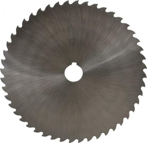 Value Collection - 8" Diam x 3/16" Blade Thickness x 1" Arbor Hole Diam, 48 Tooth Slitting and Slotting Saw - Arbor Connection, Right Hand, Uncoated, High Speed Steel, Concave Ground, Contains Keyway - Benchmark Tooling