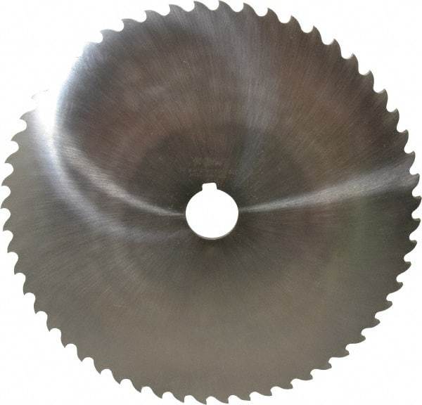 Value Collection - 10" Diam x 3/16" Blade Thickness x 1-1/4" Arbor Hole Diam, 56 Tooth Slitting and Slotting Saw - Arbor Connection, Right Hand, Uncoated, High Speed Steel, Concave Ground, Contains Keyway - Benchmark Tooling