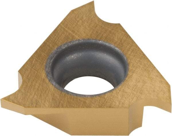 Tungaloy - 3100JTGR F Grade J740, 1mm Cutting Width Carbide Grooving Insert - 2.1mm Max Depth of Cut, Right Hand, 0.05mm Corner Radius, TiN Finish - Benchmark Tooling