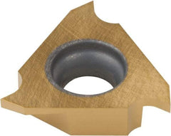 Tungaloy - 3100JTGR F Grade J740, 1mm Cutting Width Carbide Grooving Insert - 2.1mm Max Depth of Cut, Right Hand, 0.05mm Corner Radius, TiN Finish - Benchmark Tooling