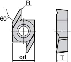 Tungaloy - J10EBF Grade TH10 Carbide Turning Insert - Uncoated, 1/4" Inscr Circle, 1/8" Thick, 0.002" Corner Radius - Benchmark Tooling