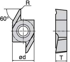 Tungaloy - J10EBF Grade TH10 Carbide Turning Insert - Uncoated, 1/4" Inscr Circle, 1/8" Thick, 0.002" Corner Radius - Benchmark Tooling
