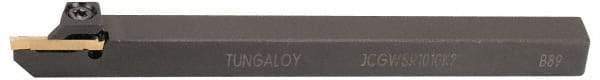 Tungaloy - JCGWS, Right Hand Cut, 0.787" Max Workpc Diam, JCGN 200F Insert, Indexable Cutoff Toolholder - 10mm Max Depth of Cut, 0.472" Shank Width, 0.472" Shank Height, 4.92" OAL - Benchmark Tooling