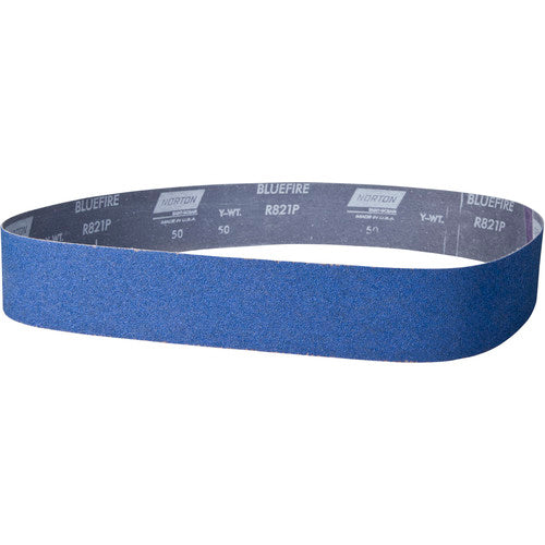 2 × 48″ BlueFire Cloth Narrow Benchstand Belt 60 Grit R821P Zirconia Alumina - Benchmark Tooling