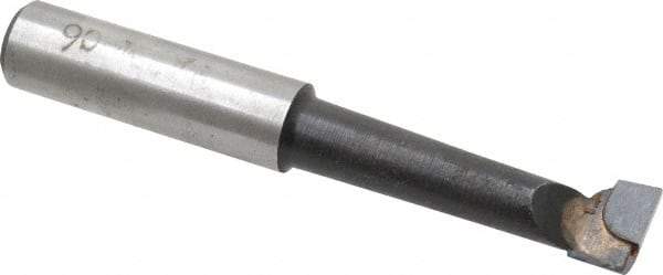 Made in USA - 3/8" Min Bore Diam, 1-13/32" Max Bore Depth, 3/8 Shank Diam, Boring Bar - Right Hand Cut, Carbide-Tipped, Bright Finish - Exact Industrial Supply