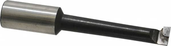 Made in USA - 11/16" Min Bore Diam, 3-3/4" Max Bore Depth, 1 Shank Diam, Boring Bar - Right Hand Cut, Carbide-Tipped, Bright Finish - Exact Industrial Supply