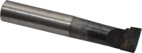 Made in USA - 7/16" Min Bore Diam, 1-1/8" Max Bore Depth, 3/8 Shank Diam, Boring Bar - Right Hand Cut, Carbide-Tipped, Bright Finish - Exact Industrial Supply