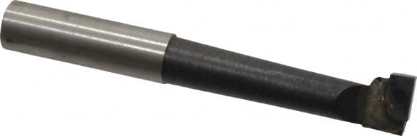 Made in USA - 7/16" Min Bore Diam, 1-11/16" Max Bore Depth, 3/8 Shank Diam, Boring Bar - Right Hand Cut, Carbide-Tipped, Bright Finish - Exact Industrial Supply