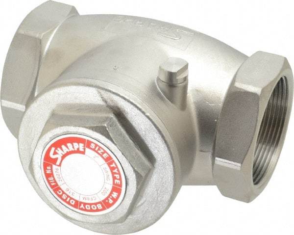 Sharpe Valves - 2" Stainless Steel Check Valve - FNPT x FNPT, 200 WOG - Benchmark Tooling