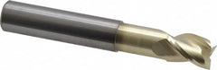 Accupro - 3/8", 1/2" LOC, 3/8" Shank Diam, 2-1/2" OAL, 3 Flute, Solid Carbide Square End Mill - Single End, ZrN Finish, Spiral Flute, 37° Helix, Centercutting, Right Hand Cut, Right Hand Flute - Benchmark Tooling