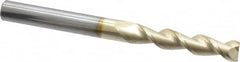 Accupro - 5/16", 1-1/2" LOC, 5/16" Shank Diam, 3-1/2" OAL, 2 Flute, Solid Carbide Square End Mill - Single End, ZrN Finish, Spiral Flute, 45° Helix, Centercutting, Right Hand Cut, Right Hand Flute - Benchmark Tooling