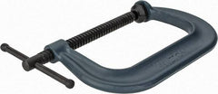 Wilton - Regular-Duty 6-1/16" Max Opening, 4-1/8" Throat Depth, Forged Steel Standard C-Clamp - 6,600 Lb Capacity, 0" Min Opening, Deep Throat - Benchmark Tooling