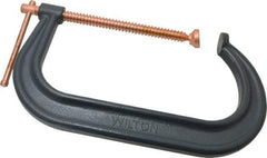 Wilton - Regular-Duty 10-1/8" Max Opening, 6" Throat Depth, Forged Steel Standard C-Clamp - 8,000 Lb Capacity, 2" Min Opening, Deep Throat - Benchmark Tooling