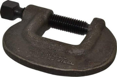 Wilton - Extra Heavy-Duty 1-3/4" Max Opening, 1-3/16" Throat Depth, Forged Steel Standard C-Clamp - 8,750 Lb Capacity, 0" Min Opening, Standard Throat Depth, Cold Drawn Steel Screw - Benchmark Tooling