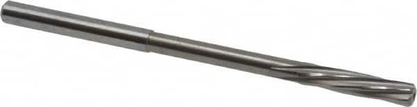 Magafor - 4.4mm Solid Carbide 6 Flute Chucking Reamer - Spiral Flute, 0.177" Straight Shank, 53/64" Flute Length, 3-5/32" OAL - Benchmark Tooling