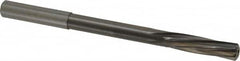 Magafor - 8.7198mm Solid Carbide 6 Flute Chucking Reamer - Spiral Flute, 0.354" Straight Shank, 1-27/64" Flute Length, 4-31/32" OAL - Benchmark Tooling