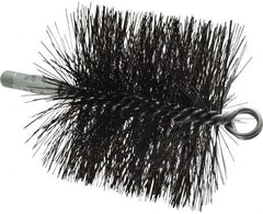 Schaefer Brush - 4-1/2" Brush Length, 5" Diam, Double Stem, Double Spiral Tube Brush - 7-1/2" Long, Tempered Steel Wire, 1/4" NPT Male Connection - Benchmark Tooling