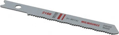 Milwaukee Tool - 2-3/4" Long, 24 Teeth per Inch, Bi-Metal Jig Saw Blade - Toothed Edge, 0.2813" Wide x 0.047" Thick, U-Shank - Benchmark Tooling